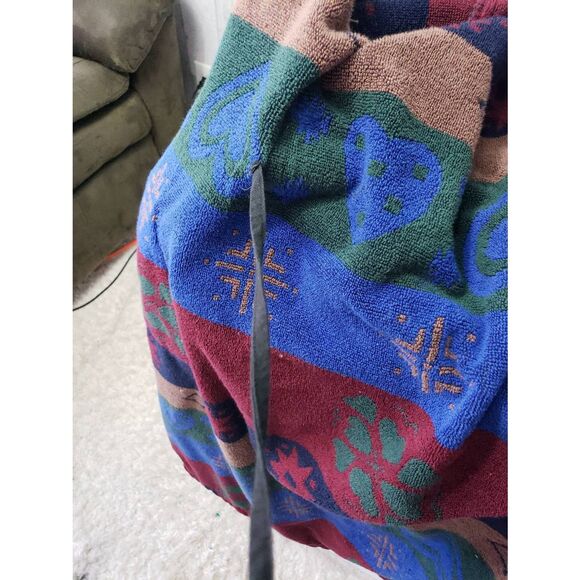 Vintage VTG 90's 1990's TJ Lawford Aztec Southwestern Print Bathrobe Sz. Lg. - Picture 6 of 8